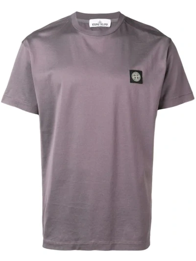 Stone Island Logo Patch T In Grey