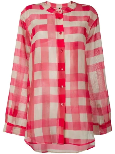 Sara Lanzi Vichy Blouse In Red