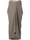 Rick Owens Gathered Skirt In Grey