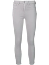 L Agence Cropped Skinny Jeans In Grey