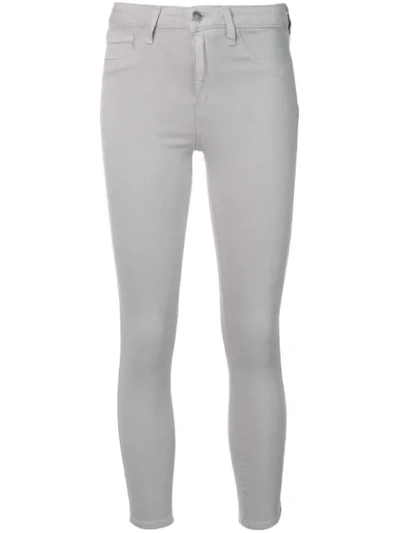 L Agence Cropped Skinny Jeans In Grey