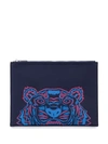 Kenzo Tiger Laptop Pouch In Blue
