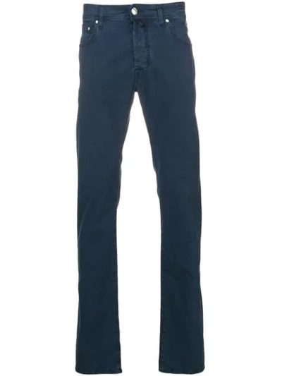 Jacob Cohen Straight Leg Chinos In Blue