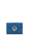 Fendi Micro Trifold Wallet In Blue