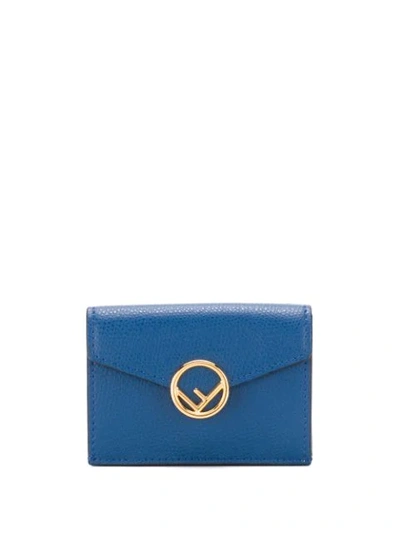 Fendi Micro Trifold Wallet In Blue