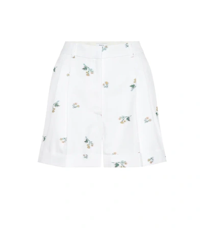 Racil Max Floral Cotton-blend Twill Shorts In White,yellow