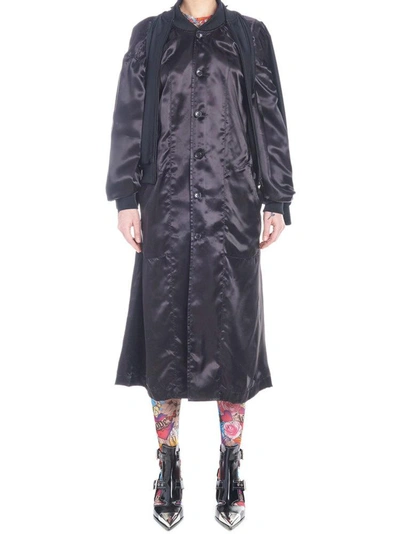 Comme Des Garçons Bomber Layered Trench Coat In Black
