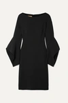 Michael Kors Women's Stretch Wool Crepe Drape-sleeve Sheath Dress In Black