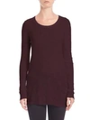 Atm Anthony Thomas Melillo Destroyed Wash Long Sleeve Slub Jersey Tee In Merlot