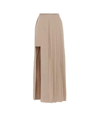 Rokh Pleated Maxi Skirt In Beige