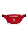 Mcm Small Fursten Visetos Belt Bag In Ruby Red