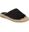 Eileen Fisher Milly Leather Espadrille Sandals In Black Nubuck