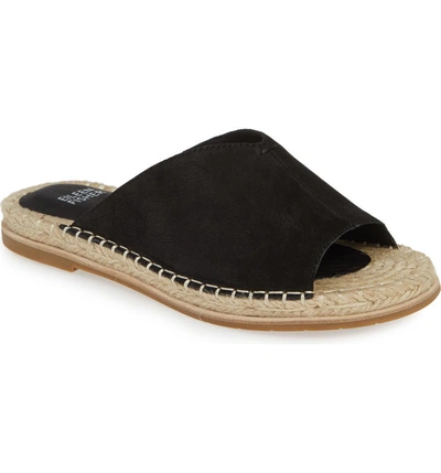 Eileen Fisher Milly Leather Espadrille Sandals In Black Nubuck