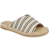 Eileen Fisher Milly Striped Canvas Espadrille Sandals In Natural/black Fabric