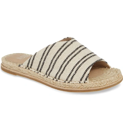 Eileen Fisher Milly Striped Canvas Espadrille Sandals In Natural/black Fabric