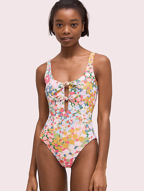 Kate Spade Floral Dots Reversible One-piece In Size S | ModeSens