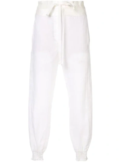 Ann Demeulemeester Casual Linen Trousers In White