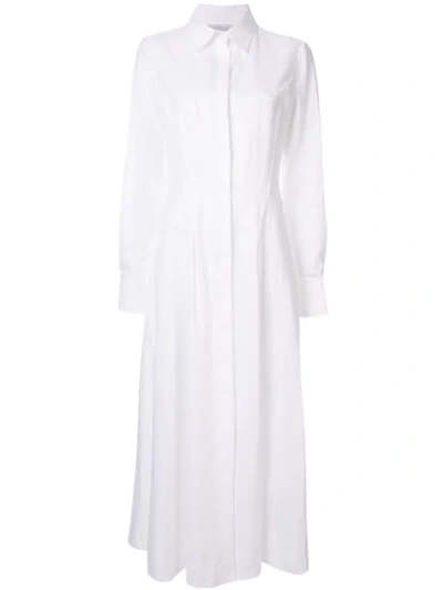 Gabriela Hearst Eugene Cotton Poplin Dress In White