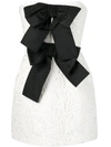 Brognano Oversized Bow Lace Dress In White