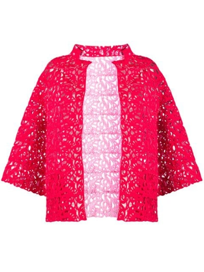 Gianluca Capannolo Floral Laser Cut Jacket In Red