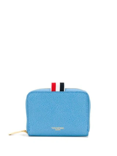 Thom Browne Zip Around Wallet In Blue