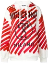 Moschino Oversized Brushstroke Hoodie - White