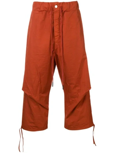 Andrea Ya'aqov Cropped Cargo Trousers In Orange