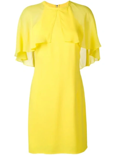 Karl Lagerfeld Cape Overlay Dress In Yellow