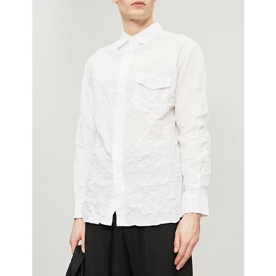 Yohji Yamamoto Crinkled Regular-fit Cotton Shirt In White