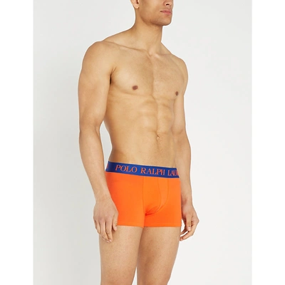 Polo Ralph Lauren Polo-motif Classic-fit Stretch-cotton Boxer Briefs In Orange