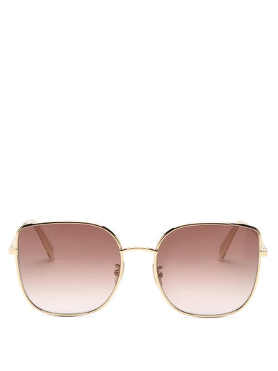 Celine Square Gradient Metal Sunglasses In Pink