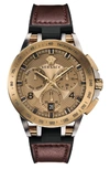 Versace Men's 45mm Sport Tech Chronograph Watch, Burgundy In Burgundy/ Bronze