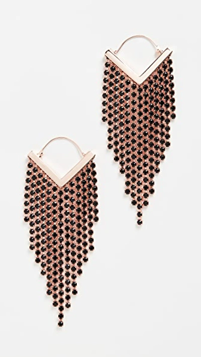 Isabel Marant Freak Out Crystal Earrings In Black