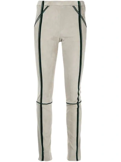 Haider Ackermann Grey Suede Leggings In Green