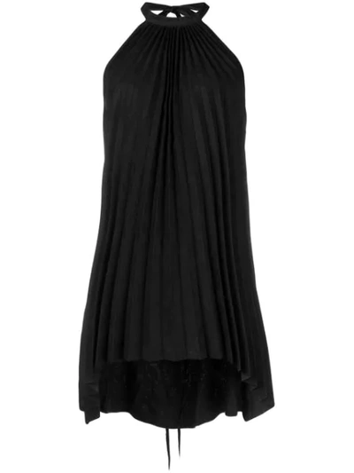 Isaac Sellam Experience Halterneck Pleated Top In Black