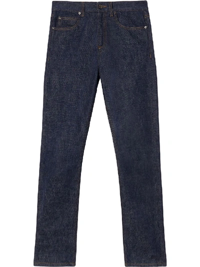 Burberry Straight Fit Japanese Selvedge Denim Jeans In Blue