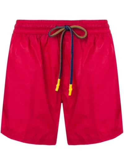 Entre Amis Drawstring Swim Shorts In Red