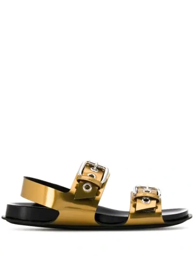 Marni Metallic Sandals In Gold