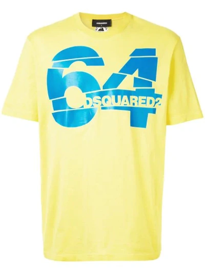 Dsquared2 Short Sleeve T-shirt In Giallo