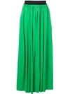 Msgm Pleated Maxi Skirt In Green