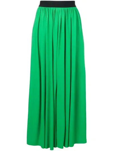 Msgm Pleated Maxi Skirt In Green