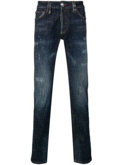 Philipp Plein Skull Straight-cut Jeans In Blue