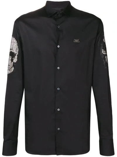 Philipp Plein Platinum Skull Shirt In Black