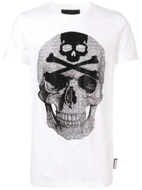 philipp plein white skull t shirt