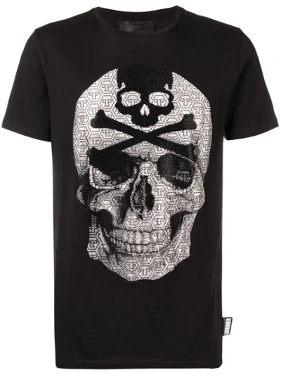 Philipp Plein Rhinestone-embellished Skull T-shirt In Black