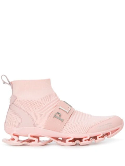 Philipp Plein Jacquard Nylon Sock Trainers In Pink