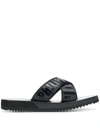 Philipp Plein Tm Criss-cross Slides In Black