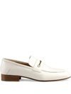 Gucci Leather Loafer With Horsebit And Double G In White