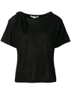 Autumn Cashmere Cut-out Cashmere T-shirt In Black