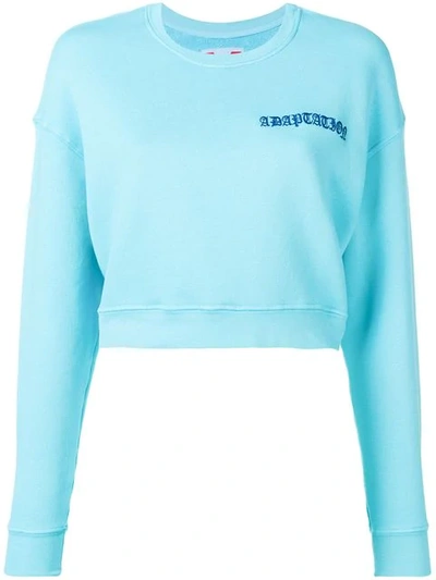Adaptation Cropped Sweatshirt In New Blue